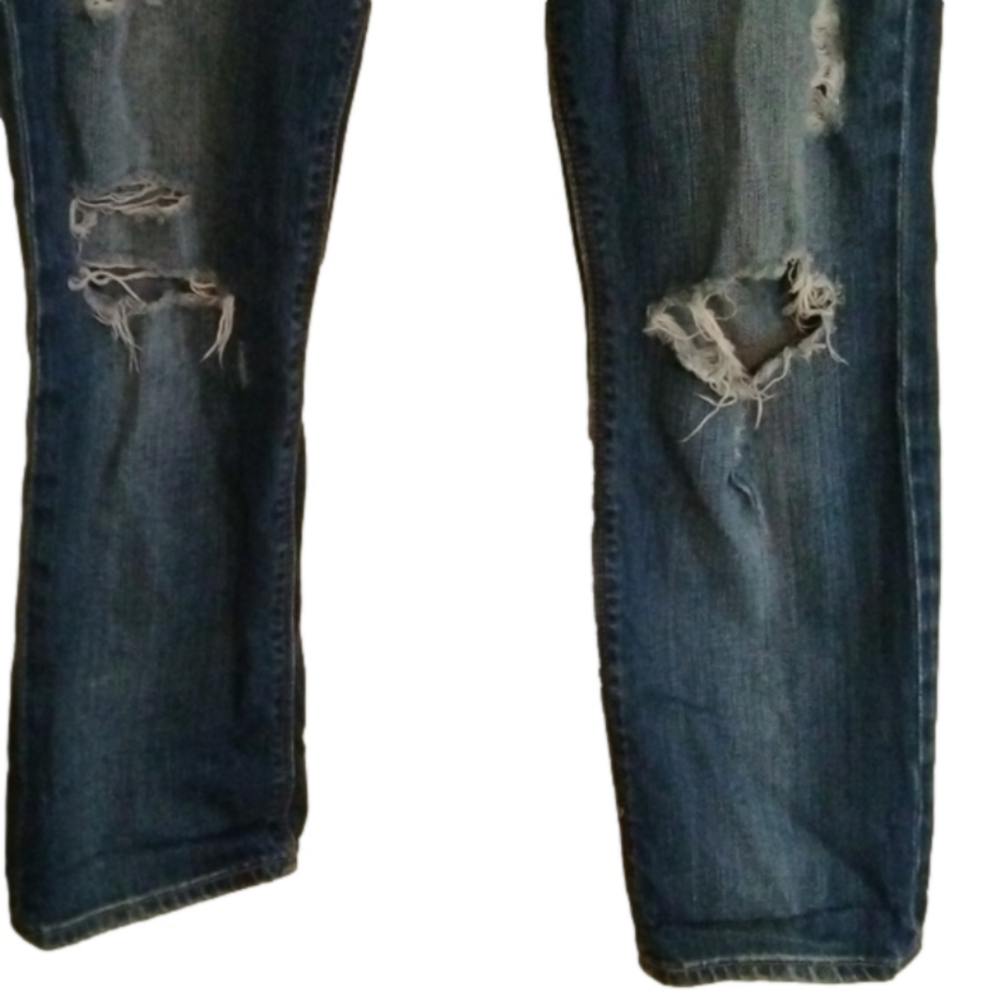 Abercrombie & Fitch distressed jeans. Size 27. Shorter length. - Picture 3 of 14